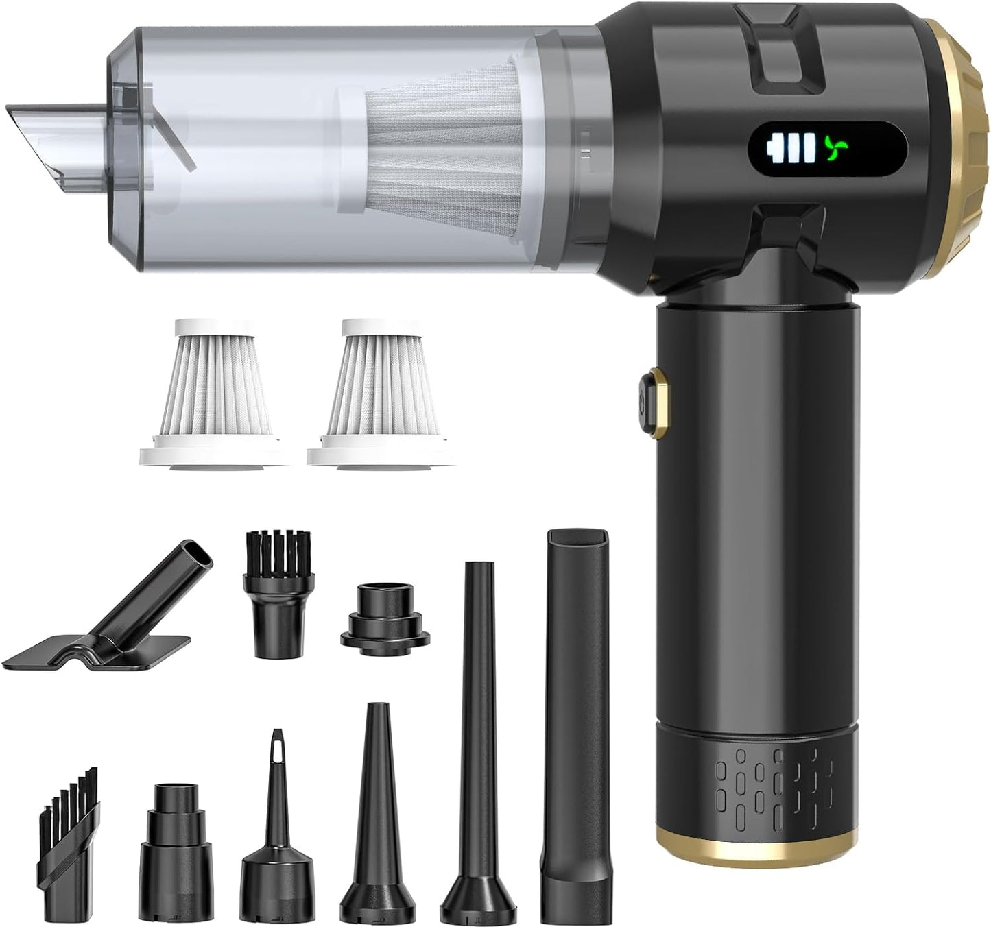 Sycoodeal Handheld Car Vacuum Cleaner, 25000PA Strong Cyclonic Suction Portable Mini Vacuum Cordless with Digital Display Lightweight Handheld for Pet Hair, Car, Home, Office, Kitchen(Silver)
