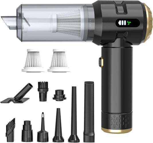 Sycoodeal Handheld Car Vacuum Cleaner, 25000PA Strong Cyclonic Suction Portable Mini Vacuum Cordless with Digital Display Lightweight Handheld for Pet Hair, Car, Home, Office, Kitchen(Silver)