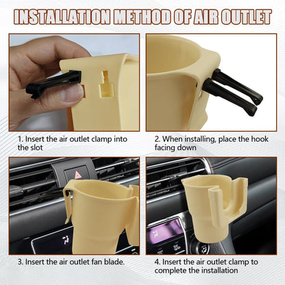 Car Cup Holder Expander, Cup Holder for Car, 2-in-1 Mobile Phone Drink Adapter, Auto Interior Accessories Multifunction Auto Seat Back and Armrest Box Storage Device for Most Vehicles (Black)
