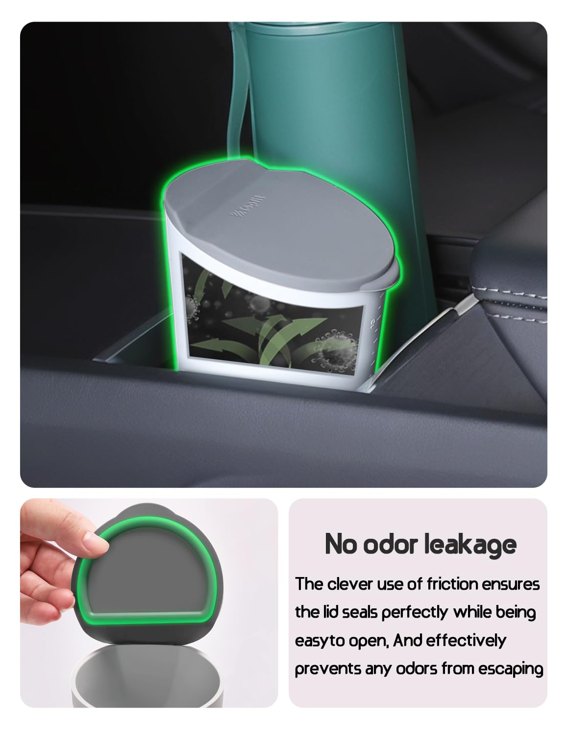 BMZX Car Trash Can with Lid Small Cup Holder Door Pocket Garbage Can Trash Bin Trash Container Fits Auto Home Office, Black 2Pcs