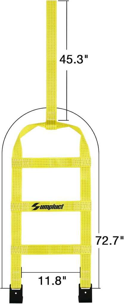 Tow Dolly Basket Straps with Flat Hook-2 Pack,Car Wheel Strap Tire Bonnet Net Fits 14"-19" Tires Auto Universal Vehicle Car Dolly Ropes Accessories