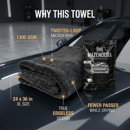 Twisted Microfiber Towel, Premium Microfiber Towels for Cars, Car Drying Towel, Ultra Absorbent Quick Dry Towel, Drying Cloths Auto Detailing for Streak Free Auto Finish