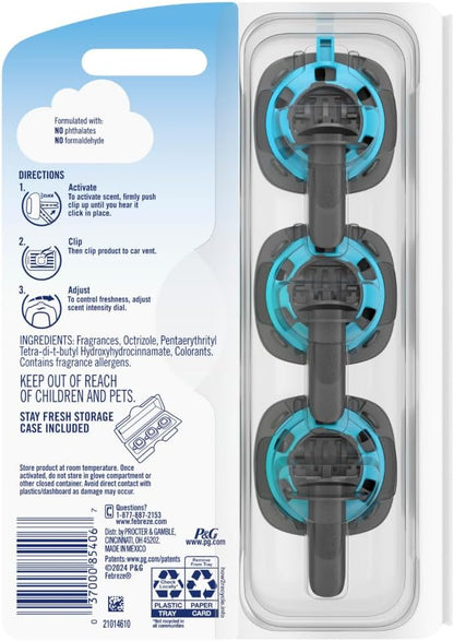 Febreze Car Air Freshener, Odor-Fighting Automotive Vent Clip, Gain Original Scent, 3 Count