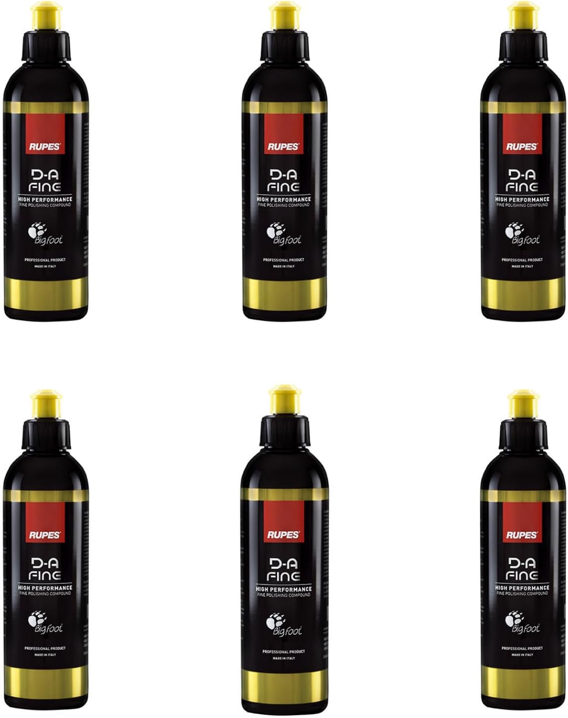 RUPES 9.DAFINE250 Pack of 1 250 ml Yellow D-A Fine High Performance Polishing Compound for Car Detailing & Removing Scratches| Removes Fine Defects | Micro-Abrasive Technology | Removes Swirl Marks
