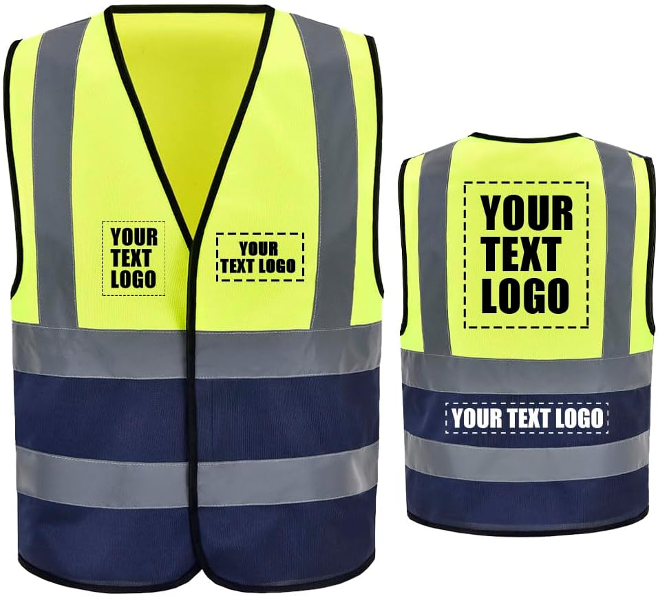 AYKRM 12 colour High visibility viz vest hi vis viz reflective work construction safety vest (XS-8XL) - Colors B