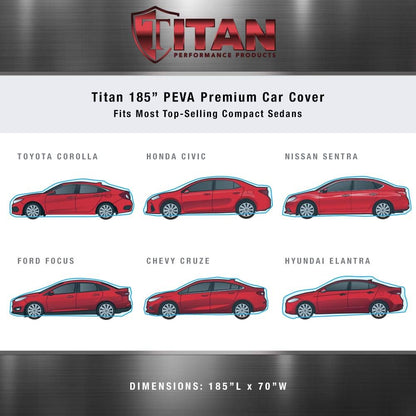 Titan Premium Multi-Layer PEVA Car Cover for Compact SUV 170-187". Waterproof, UV Protection, Anti-Scratch Protective Lining, Driver-Side Zippered Opening. Fits Rav4, Rogue, CR-V and More.