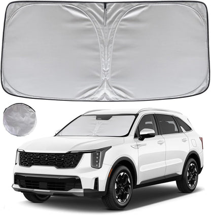 KAYZT Windshield Sun Shade for 2019-2025 2026 Chevy Silverado 1500 /GMC Sierra 1500 2500HD 3500HD Foldable Sunshade Front Window Custom Fit Car Accessories - Colors B