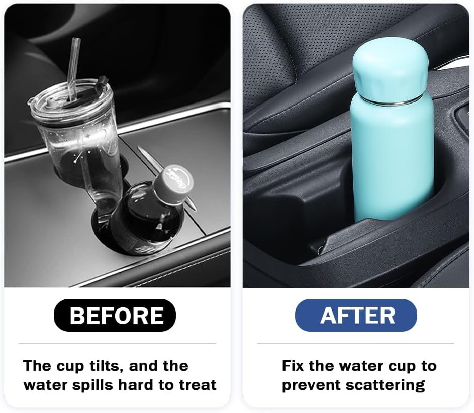 2026 Latest Car Cup Holder Insert/Holder Position Limiter - Anti Shake Silicone Car Coasters Bottle Stabilizers with Self-Adhesive - Car Must Haves Cup Holder Inserts for Car Truck SUV (6PCS)