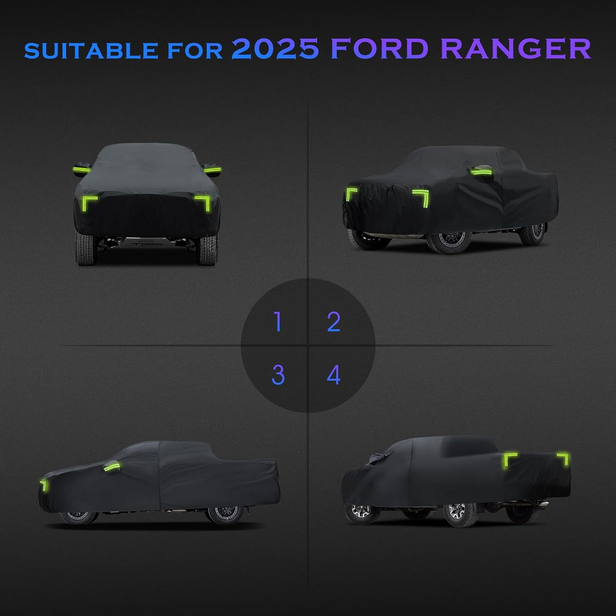 Car Cover Custom Fit for Honda CRV 1997-2025,Toyota RAV4 1996-2025, 6 Layers Truck Cover Waterproof All Weather for Automobiles,Outdoor Full Exterior Cover,Rain, Sun, Wind Protection,Black