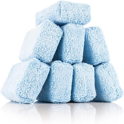 The Rag Company - Premium Grade Terry Microfiber Detailing Applicator Sponges - Versatile Detailing Tool, Extra Absorbent, Able to Withstand Numerous Uses, 3in x 5in, Black (6-Pack)