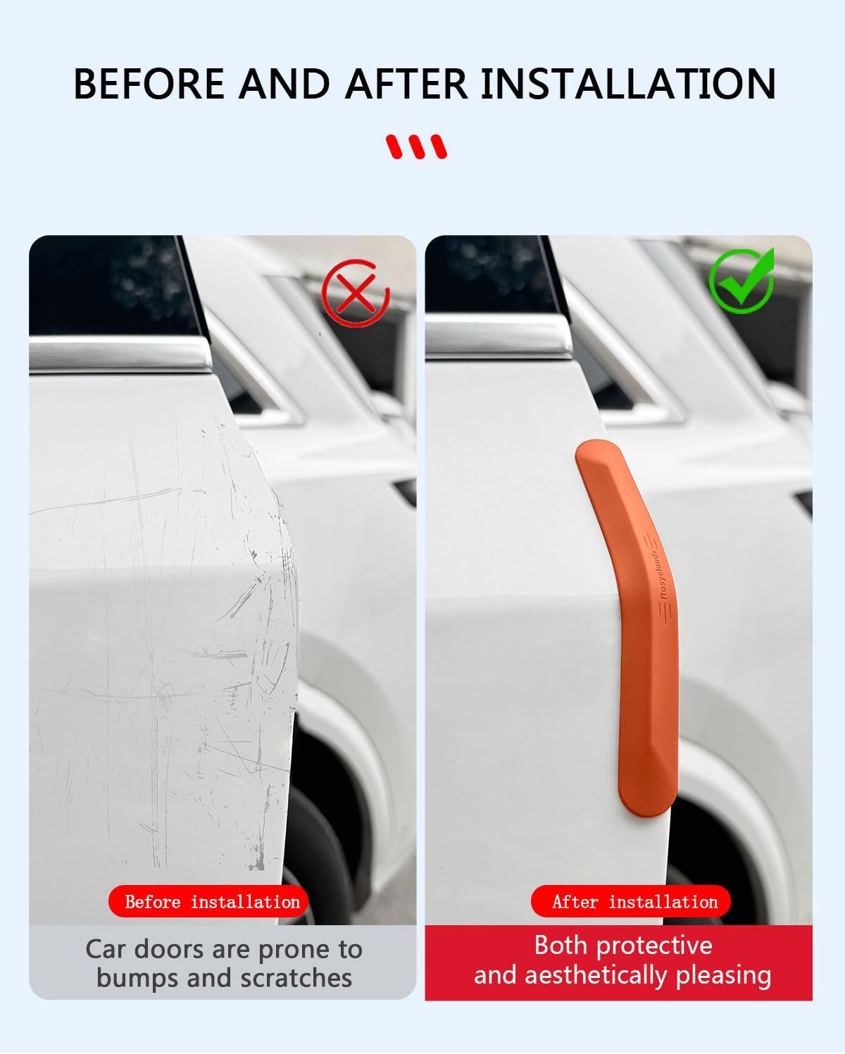 muekzu Silicone Car Door Edge Guard Trim Molding Crash Scratch Protector Scratch Guard for Car,Sedans,Truck,SUV 4PCS (Black)