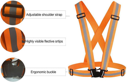 Chiwo Reflective Vest Running Gear 2Pack, High Visibility Adjustable Safety Ves for Night Cycling,Hiking, Jogging,Dog Walking