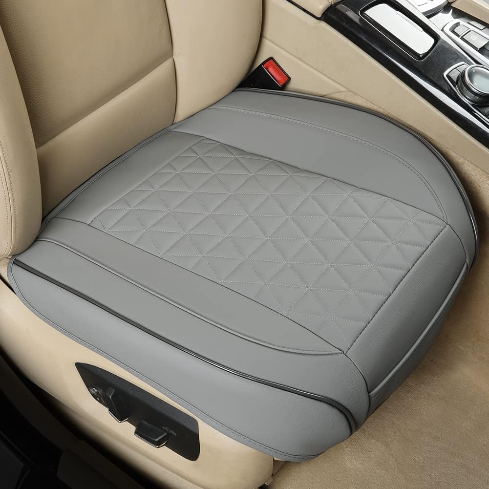 Black Panther Luxury Faux Leather Car Seat Cover Front Bottom Seat Cushion Cover, Anti-Slip and Wrap Around The Bottom, Fits 95% of Vehicles - 1 Piece,Black
