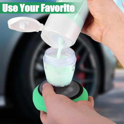 Flow Tire Shine Applicator, Reusable Car & Truck Tire Dressing Applicator, No-Drip Streak-Free Tire Shine Applicator Pad, Car Detailing Foam Sponge Pad for All Tire Shine & Gels(Black+Green)