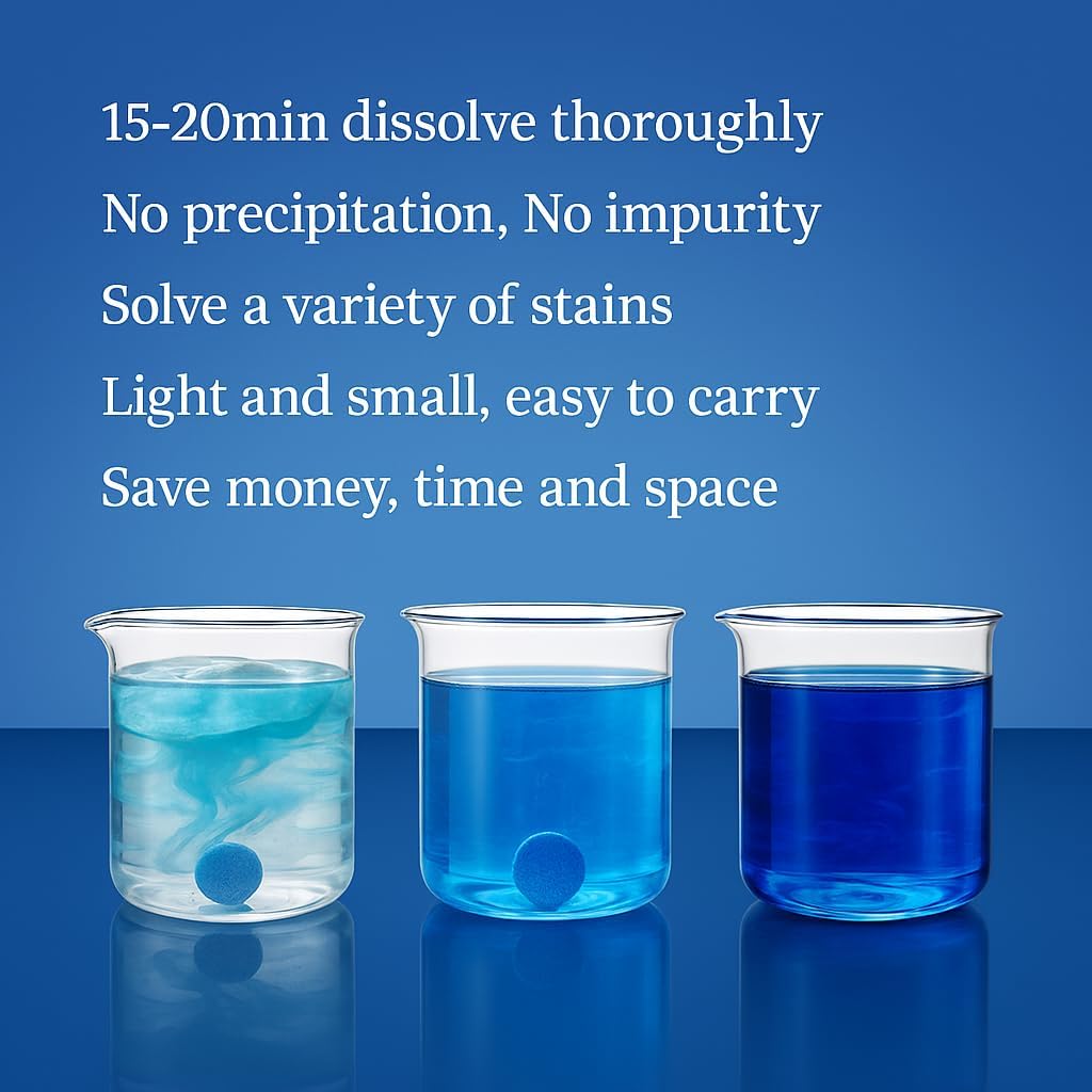 DOKIKO 50 Pcs Car Windshield Washer Fluid concentrate Tablets,Windshield Wiper Fluid,1 Pack Makes 52.5 Gallons,1 Piece Makes 1.05 Gallons(Winter: Use With De-icer or Methanol)