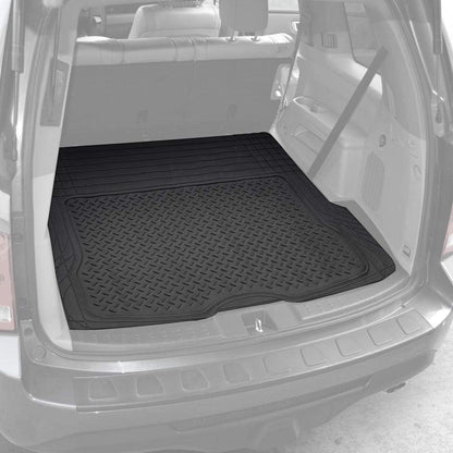 BDK Trim-to-Fit Heavy Duty Cargo Mat - Universal Rubber Trunk Liner for Car, SUV, Van & Truck - Waterproof, Non-Slip, All-Weather Protection, Durable Cargo Floor Mat - 54" x 43.5" x 0.25" - Black
