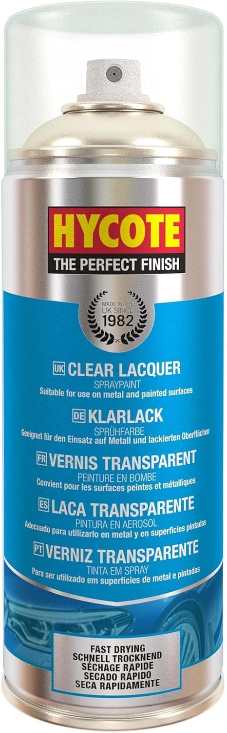 Hycote Black Spray Paint, Gloss Black, 13.5 Oz - Fast Drying, UV & Weather Resistant, Acrylic Formula for Superior Protection – For Automotive & DIY Use, 400ml