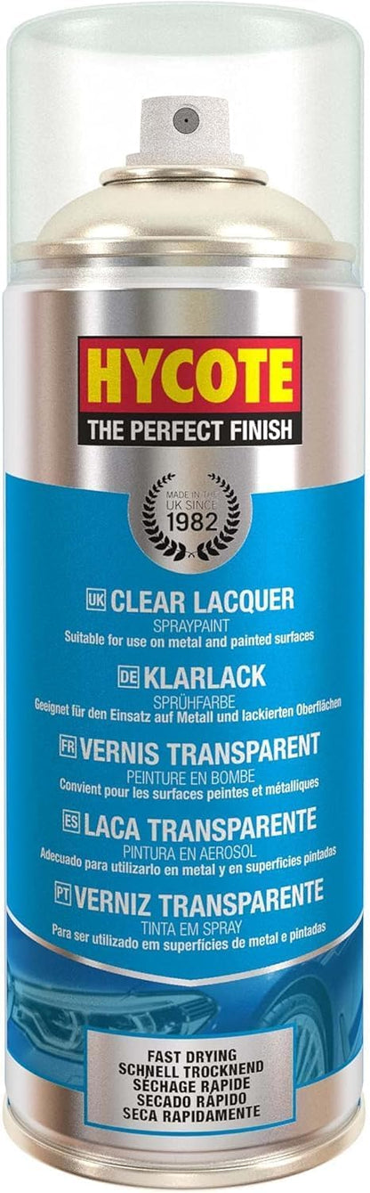 Hycote Black Spray Paint, Gloss Black, 13.5 Oz - Fast Drying, UV & Weather Resistant, Acrylic Formula for Superior Protection – For Automotive & DIY Use, 400ml