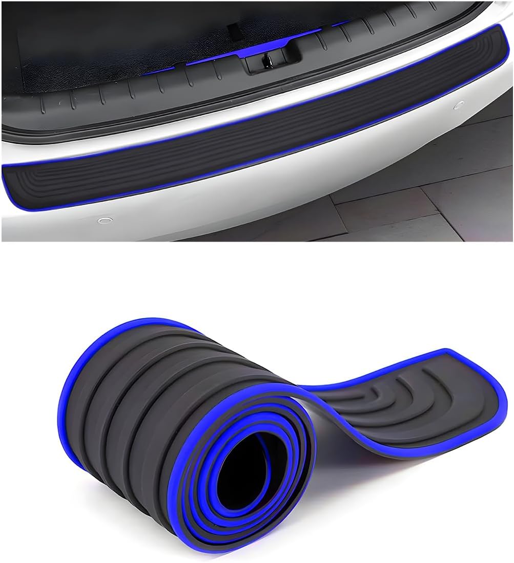 Car Rear Bumper Protector Guard, Anti-Scratch Auto Trunk Door Entry Protection Strip, Non-Slip Rubber Bumper Protective Cover Guard for Most Cars Trucks SUVs (Black, 41")
