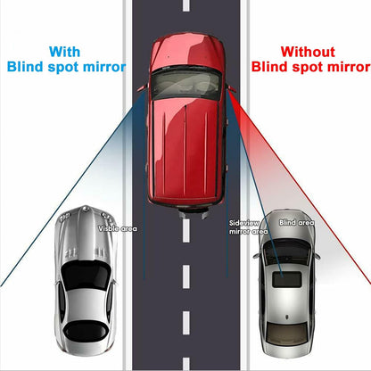 Upgrade HD Glass Wide Angle Blind Spot Mirror, Frameless 360 Adjustable Convex Rear View Mirror for Cars, Trucks and SUV - Big Fan Shaped 2pcs