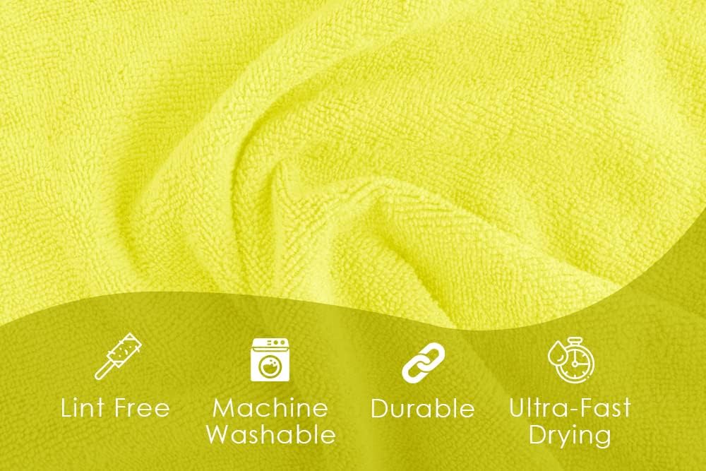 Avalon Towels Microfiber Cleaning Cloths (Value Pack of 36) - Size 16 x 16 Inches, Highly Absorbent Cleaning Rags, Lint Free, Reusable and Washable, Microfiber Towels for Cars