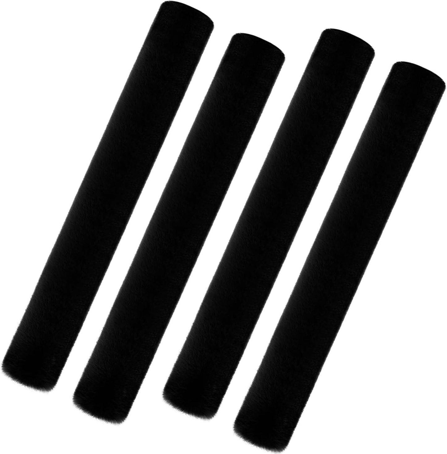 Boao 4 Pack Faux Sheepskin Car Seat Belt Pads Seatbelt Protector Soft Seat Belt Shoulder Strap Cover Comfort Harness Pad(Black, 9.9 Inch)