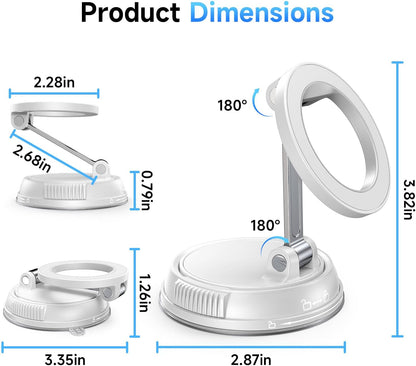 ANDERY Car Phone Holder for Magsafe [78+LBS Strongest Suction & 2400gf Strongest Magnetic] 360° Adjustable Car Phone Mount, Phone Holders for Your Car for iPhone 17-12 Pro Max Air Plus (Carbon Fiber)