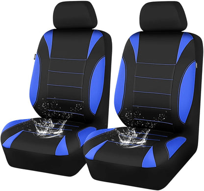 CAR PASS Waterproof Car Seat Covers Front Seats Only with 5mm Composite EVA, Neoprene Car Seat Cover with Separate Headrest Cover, Quick Setup Universal Fit for Car SUV Trucks,Airbag Compatible（Gray