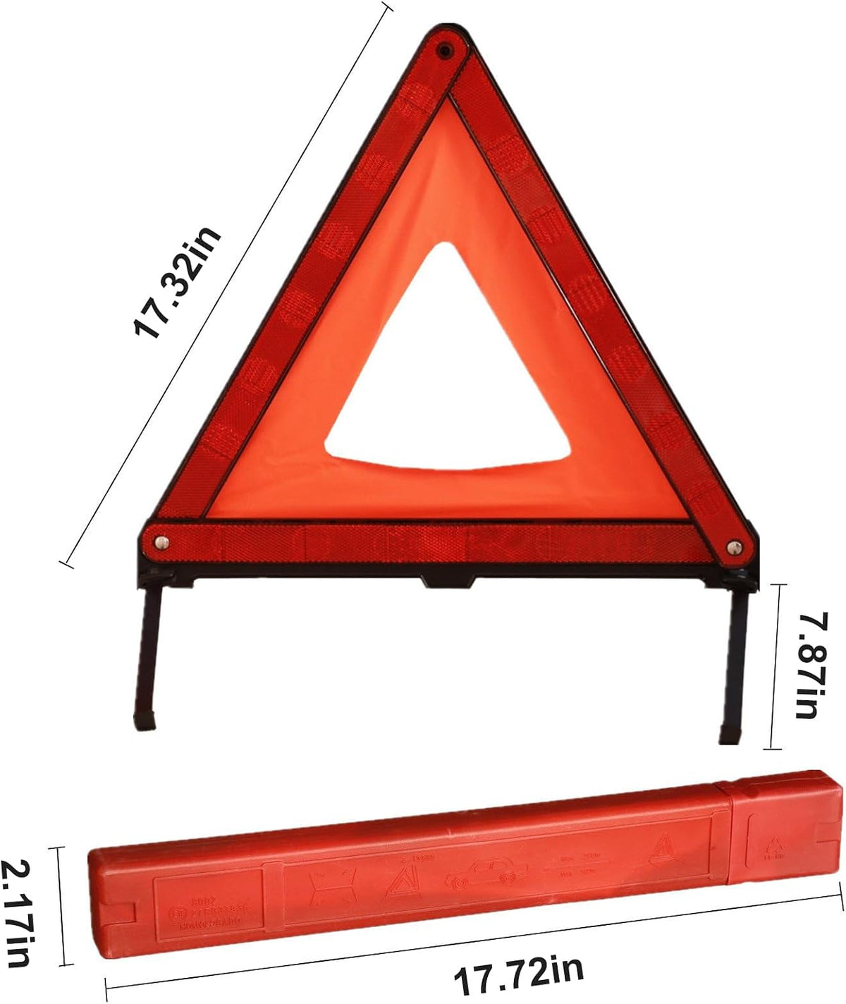 KAFEEK Reflective Warning Triangle for Vehicles, Emergency Warning Triangle Roadside Safety Triangle Kits, Day and Night Visibility for Car Breakdowns, Accidents, Fog Rain, 3-Pack