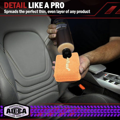 AIDEA Microfiber Applicator Pad-8Pack, Car Wash Sponge, Premium Microfiber Sponge and Cleaning Pads, Perfect for Effortless Wax, Sealant, and Conditioner Application, Car Detailing Supplies, Blue