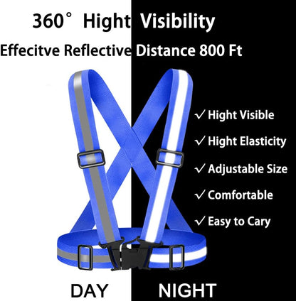 High Visibility Reflective Vest Safety Vest Running Reflective Gear Adjustable Reflective Vest for Walking,Jogging,Hiking,Night Cycling