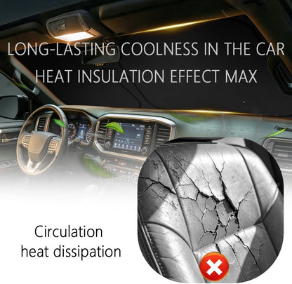 300T Thickened Automotive Glass Sunshade and Comes with Storage Bag,Keep Car Interior Cool,Universal Windshield Sun Shade Fit for Cars,Trucks,SUVs (L: 57.08 * 31.5 inch)