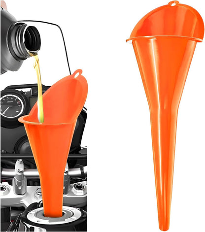 2PCS Oil Funnel, Flexible Multi-Function Automotive Oil Funnel, Spill-Proof Plastic Long Neck Engine Funnels Set for Gas Lubricants Water Diesel Fuel Kerosene, Car Accessories (Blue)
