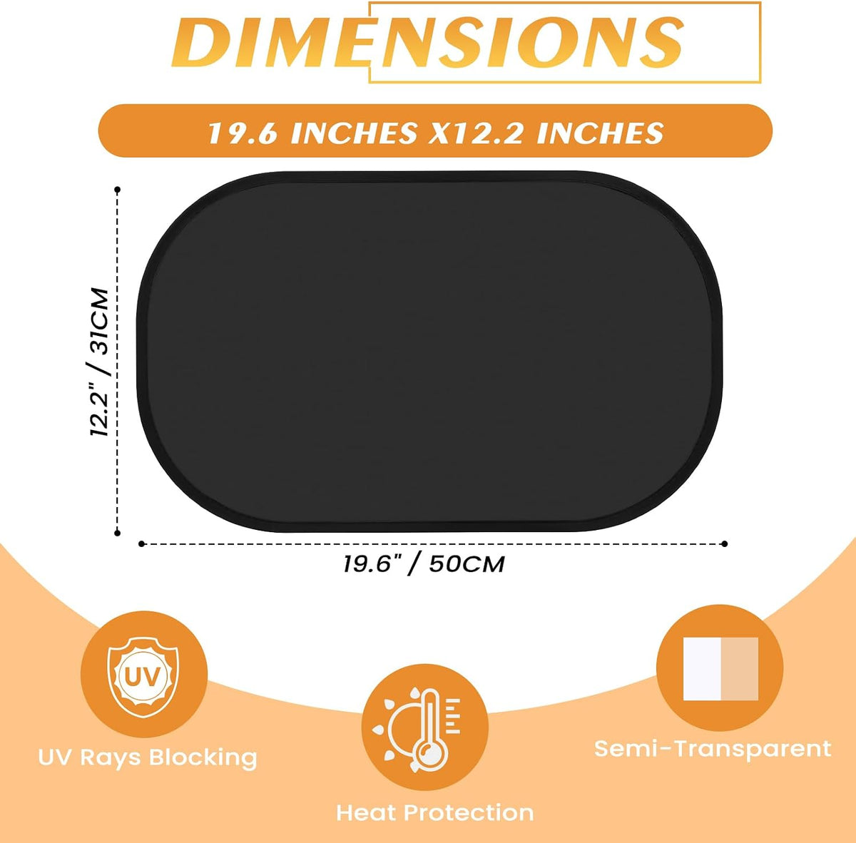 Car Window Shades for Baby (4 Pack), 19.6 x 12 Sun Shades for Side Windows, Foldable Car Shades for Child, Adsorption Window Covers from Glare and UV Rays