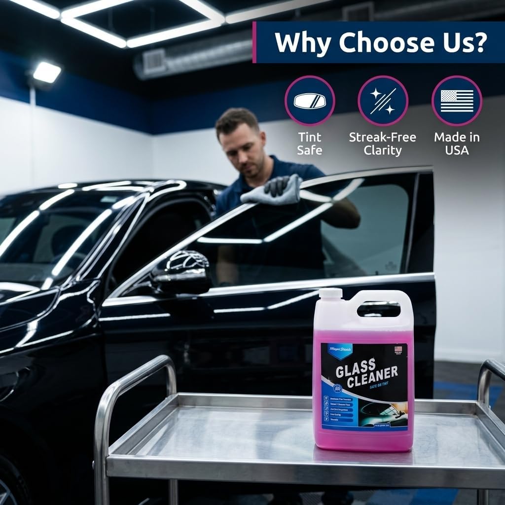 Magic Finish Car Glass Cleaner (16 fl oz) – Ammonia-Free Window Cleaner Spray for Interior & Exterior Auto Glass – Anti-Fog, Streak-Free Car Cleaning Supplies for Tint, Mirrors & Screens