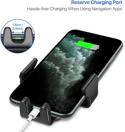 Miracase Phone Holders for Your Car with Metal Hook Clip, Air Vent Cell Phone Stand Car Mount, Universal Automobile Cradle for Garmin GPS Fit iPhone Android and All Smartphones, Dark Black