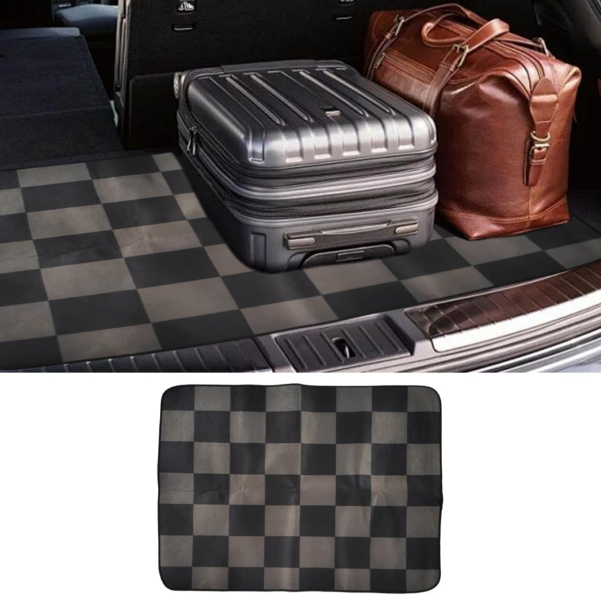 Car Trunk Cargo Liner, 38"×29" Scratch-Resistant Car Floor Mat, Washable Auto Trunk Protective Mat, Fashionable Vehicle Interior Decoration Accessories for SUVs, Trucks (Style1)