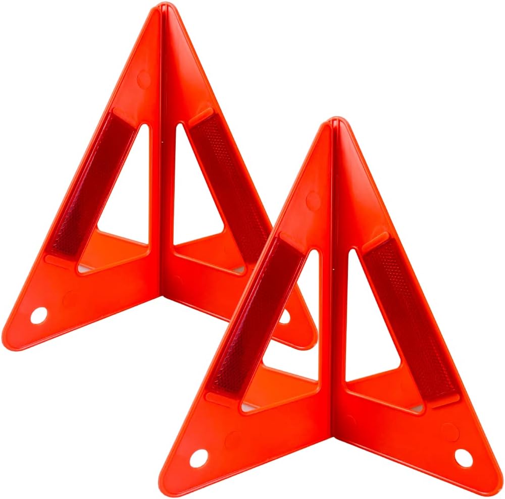 3 Piece 3D Plastic Warning Triangle for Road Safety and Emergency || High Visibility and Economical || Great for Laymen Use