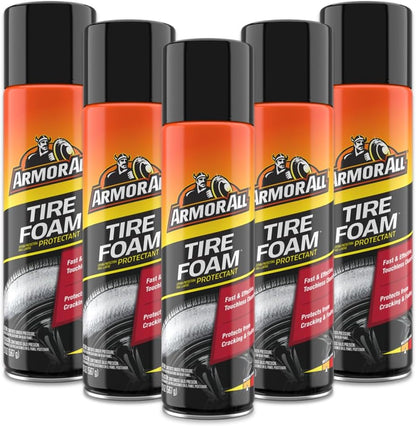 Armor All Tire Foam, Tire Cleaner Spray for Cars, Trucks, Motorcycles, 20 Oz Each, 1.25 Pound (Pack of 1)