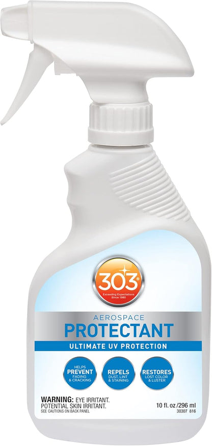 303 Products Aerospace Protectant Spray, UV Protection for Outdoor Surfaces – Protects Vinyl, Plastic & Rubber, Repels Dust & Dirt, Matte Finish, 10 oz