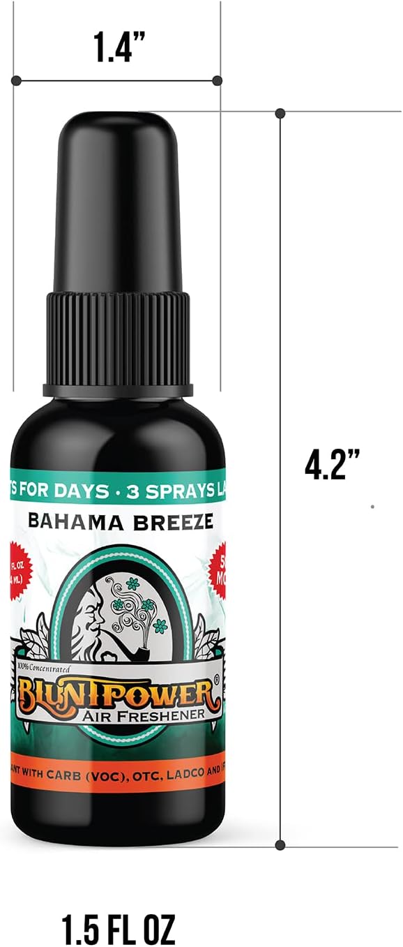 BluntPower (Baby Powder, 1 Pack) Concentrated Air Freshener Spray - Oil-Based Room Diffuser Spray - Long-Lasting Bathroom Scent, Car Freshener & Odor Eliminator - Colors A