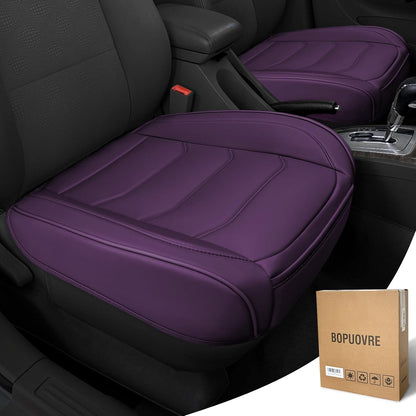 BOPUOVRE Car Seat Cover for Luxury & Comfort - PU Leather, Anti-Slip, Full Wrap Protection with Storage Pocket for Bottom Cushion - Universal Fit for 95% of Vehicles (Black,1 Piece)