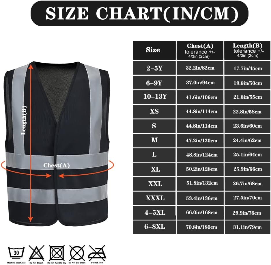 AYKRM 12 colour High visibility viz vest hi vis viz reflective work construction safety vest (XS-8XL) - Colors A