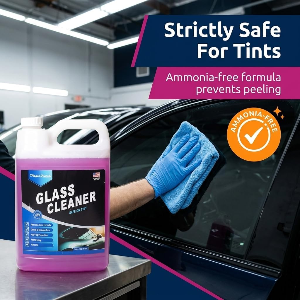 Magic Finish Car Glass Cleaner (16 fl oz) – Ammonia-Free Window Cleaner Spray for Interior & Exterior Auto Glass – Anti-Fog, Streak-Free Car Cleaning Supplies for Tint, Mirrors & Screens
