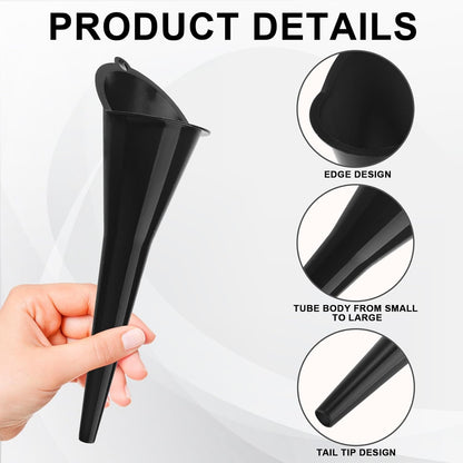 Long-Neck Oil Funnel for Automotive – Multi-Function Plastic Funnel for Oil, Gas & Lubricants – Universal Car Accessory (Black (1-Pack))