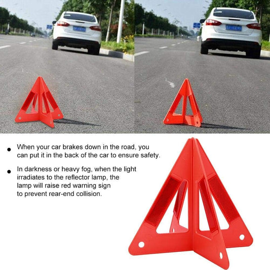 Aramox Triangle Warning Sign,Red Portable Car Emergency Breakdown Reflective Warning Safety Road Stop Sign Foldable