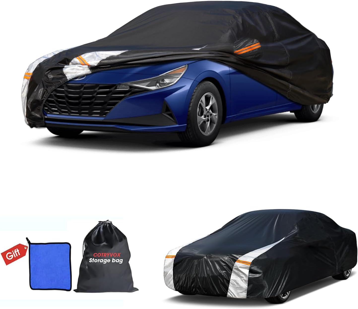Large SUV Car Cover for Chevy Suburban 100% Waterproof All Weather, Heavy Duty Outdoor Full Exterior Covers Rain Sun Wind UV Protection. - Colors D