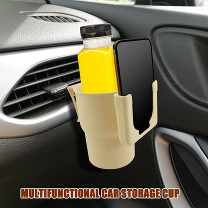 Car Cup Holder Expander, Cup Holder for Car, 2-in-1 Mobile Phone Drink Adapter, Auto Interior Accessories Multifunction Auto Seat Back and Armrest Box Storage Device for Most Vehicles (Black)
