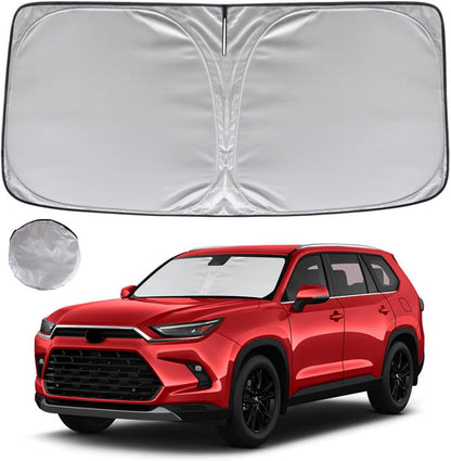 KAYZT Windshield Sun Shade for 2019-2025 2026 Chevy Silverado 1500 /GMC Sierra 1500 2500HD 3500HD Foldable Sunshade Front Window Custom Fit Car Accessories - Colors A
