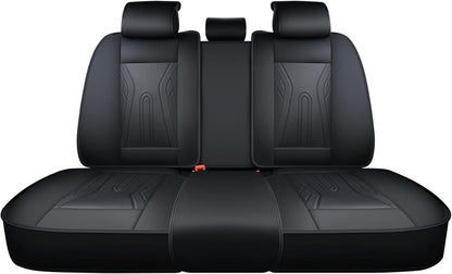 Huidasource Coffee Seat Covers Full Set, Universal Fit for Most Cars Trucks SUV, Full Coverage Leather Seat Cover, Airbag, Cupholder Compatible, Velcro Adjustable, Heaating/Cooling Function Retain